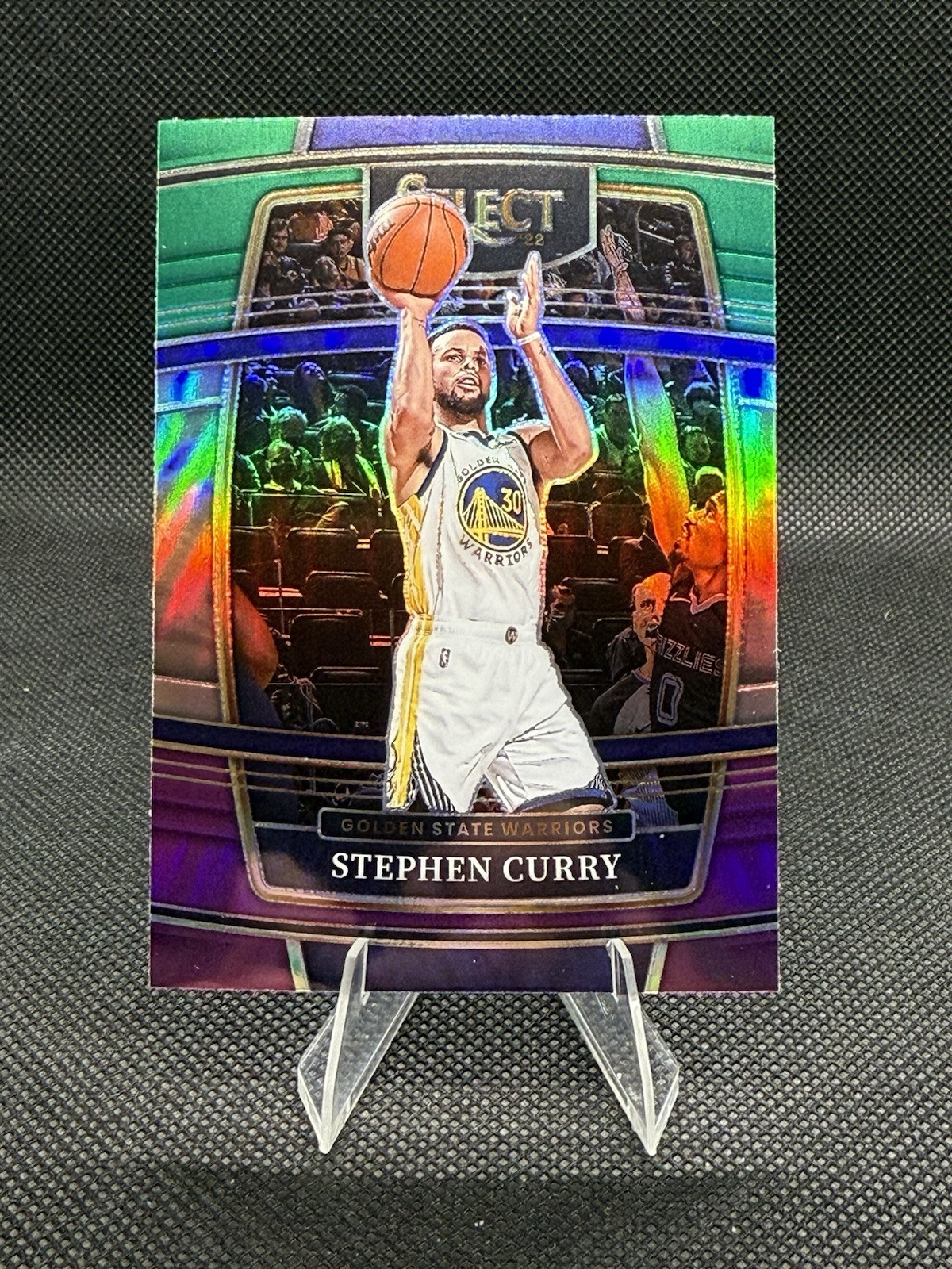 2021-22 Panini Select Stephen Curry #94 Green White Purple Prizms Warriors
