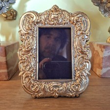PATERNA & LIVI Cornice Portafoto Argento 925 massiccio +oro anni 80 x foto cm6x9