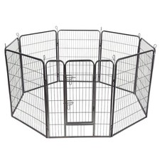 40" 8 Panel Pet Puppy Dog Playpen Door Exercise Kennel Fence Metal