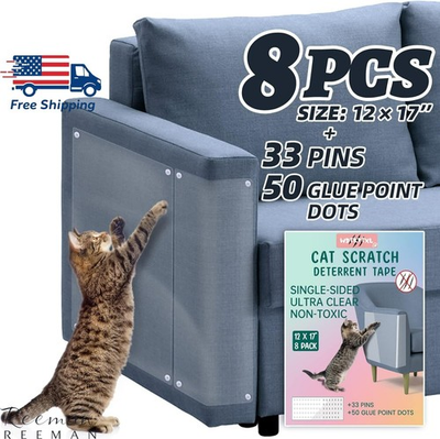 #ad Heavy Duty Cat Scratch Deterrent Furniture Protectors Single Side Clear 8 Sheets $15.99