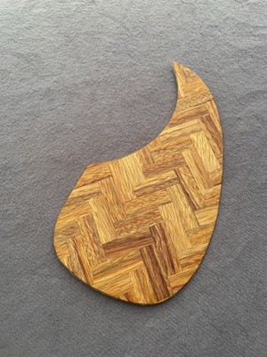 Handmade wooden pickguard with geometric pattern for acoustic guitar - rosewood