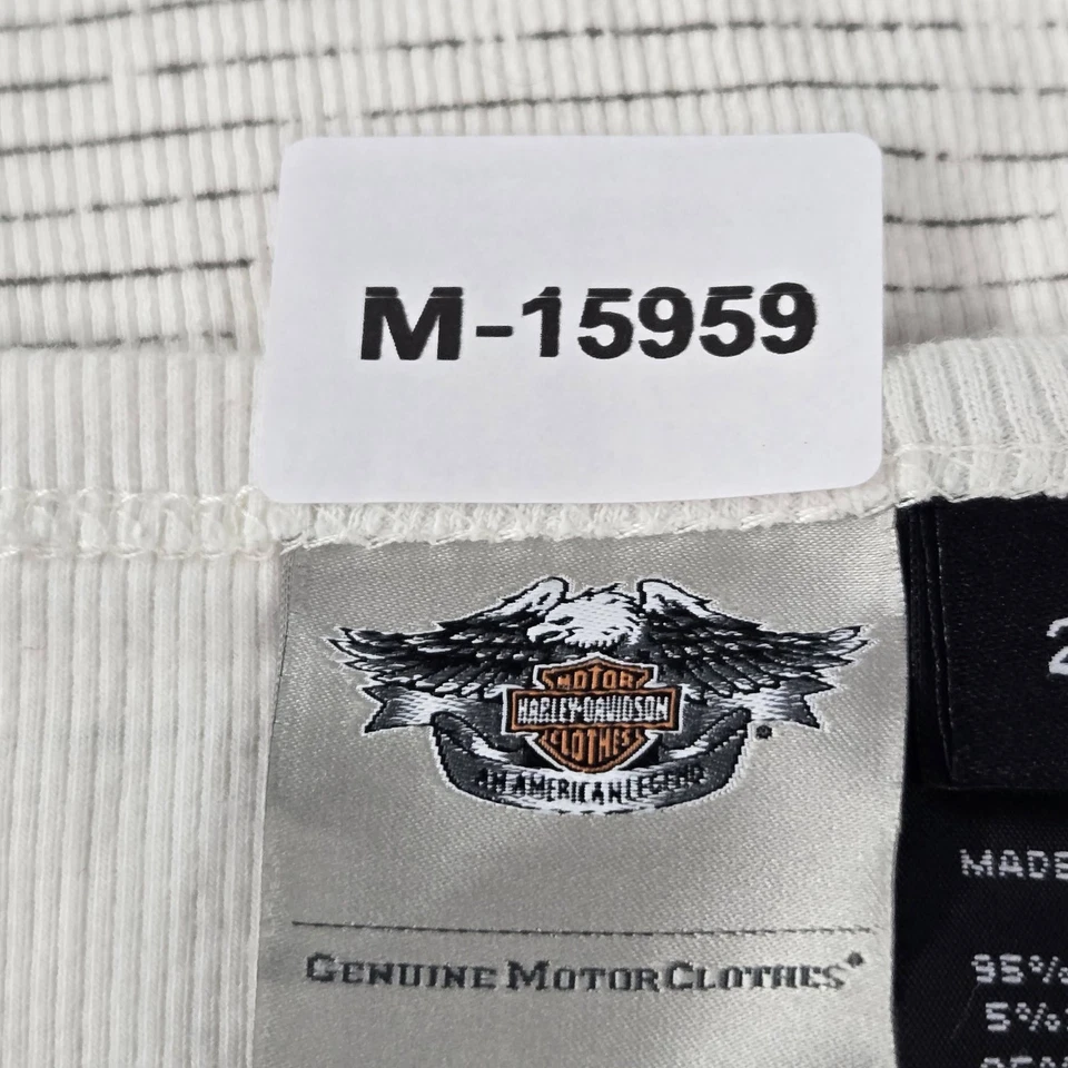 Camiseta sin mangas Harley-Davidson vintage para mujer 2W con logotipo a rayas blancas pedrería Foto 2 de 4