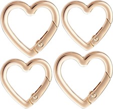 Keychain Clip, Zinc Alloy Heavy Duty Heart Carabiner, Spring Snap Clasp Hook for