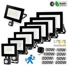 LED Floodlight PIR Motion Sensor Garden Flood Security Light Outdoor Lights NEW