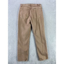 Reformation Pants Women's 27 Khaki Button Fly Elastic Waist Straight USA Made