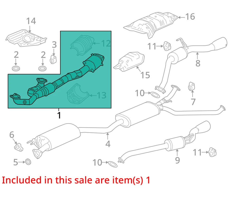 Se adapta a Honda Passport 2022 2023 3,5 L sistema de escape convertidor tubo flexible conjunto OEM Foto 4 de 4