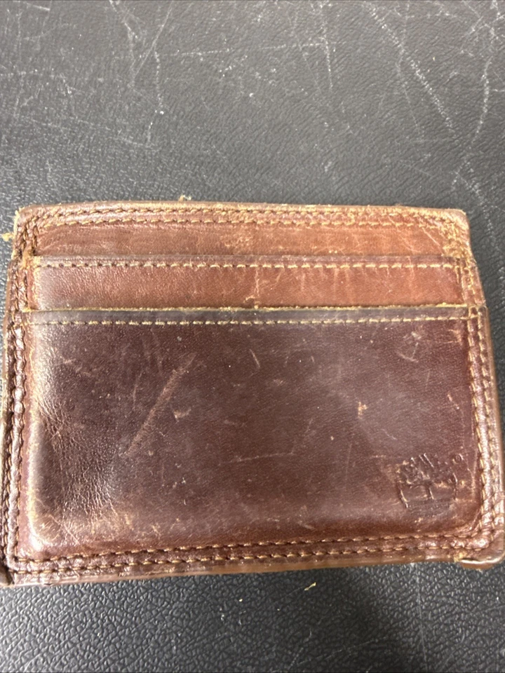 Vintage Timberland Genuine Leather Brown 5 Pocket Card Wallet 4" X 3" - Image 3 of 4