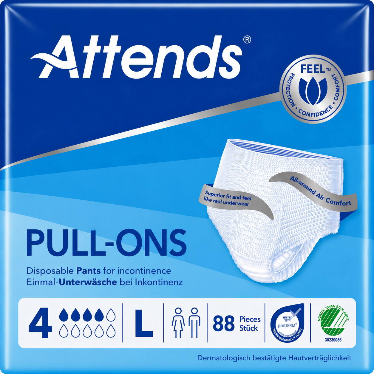 Attends Pull Ons Adult Incontinence Pants Number 8 - Size Large - 4 x Pack of 16 - Image 7