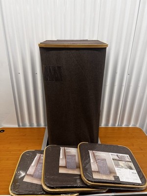 Efficient Brown Laundry Hamper with Lid - XL 100L, Easy to Move & Organize