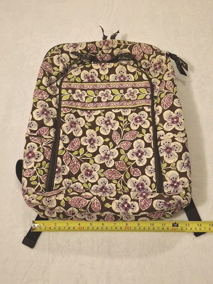 Vera Bradley Plum Petals (Retired) Large University Backpack & Laptop Compartmet - Image 3 of 4