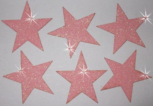 FABRIC GLITTER 2inch 50mm STARS IRON-ON HOTFIX T-SHIRT TRANSFER PATCH applique - Picture 6 of 12
