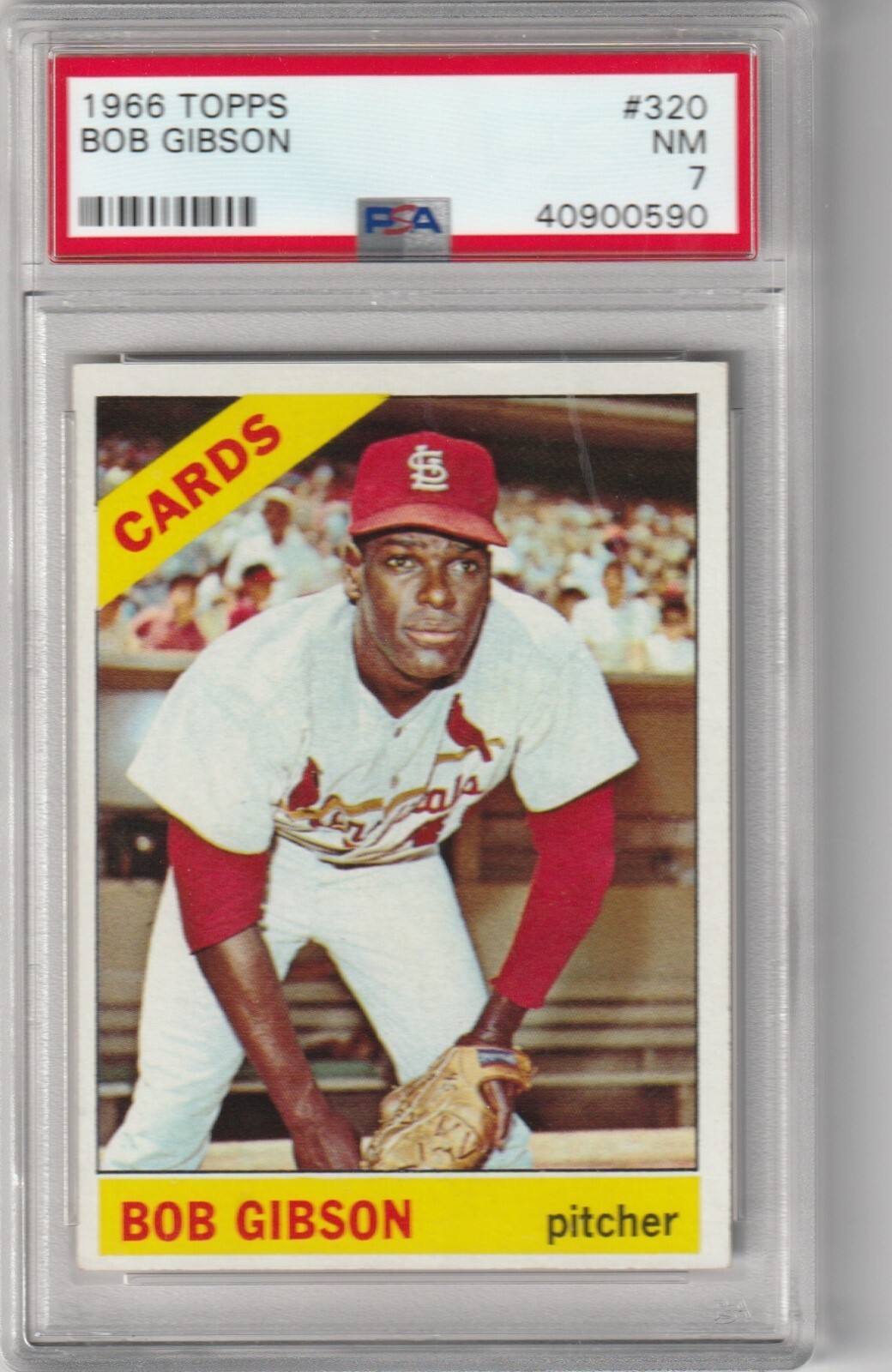 1966 Topps Bob Gibson #320, PSA NM 7