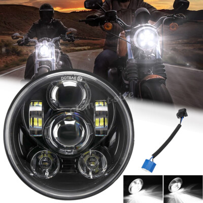 5,75'' LED Scheinwerfer Hi/Lo Beam für Harley Night Train Sportster DYNA Softail