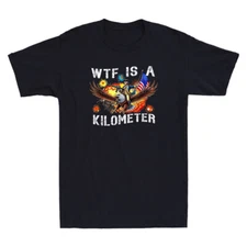 Retro Wtf Is A Kilometer Funny Meme Humor Patriotic American Quote Men's T-Shirt