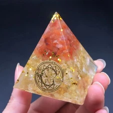 Natural Gravel Stone Crystal Chips Orgone Energy Pyramid Healing Decorate 1PC
