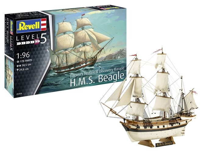 Revell 05458 - 1/96 Darwin's Historical Discovery Barque H.M.S. Beagle - New