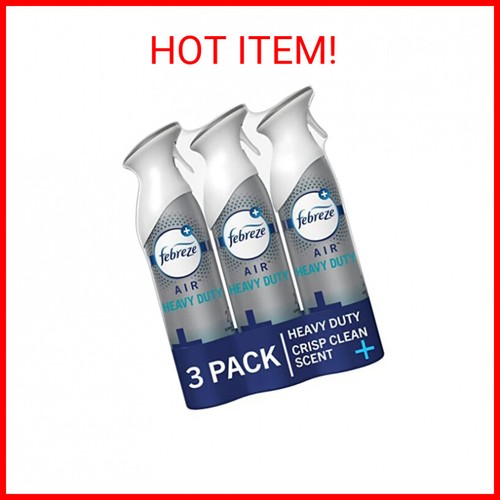 Febreze Air Freshener Spray, Heavy Duty Crisp Clean Scent, Odor