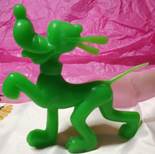 Walt Disney Vintage 1971 Louis Marx Green Pluto Plastic Figure USA