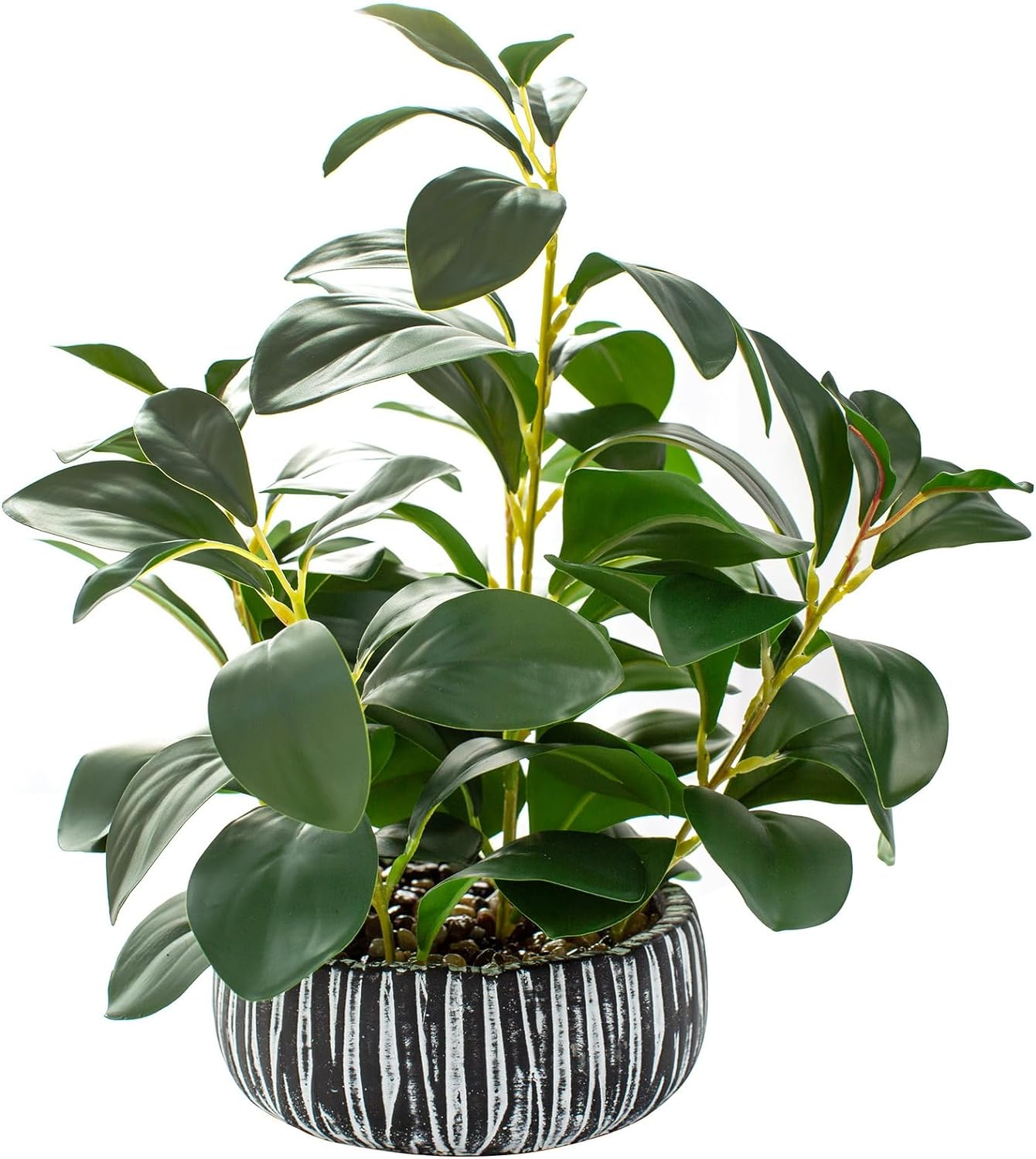 6ft Artificial Rubber Tree Faux Ficus Potted Tropical Floor Plant for Home Decor