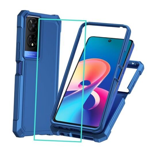 for TCL 50 XE 5G Case with Glass Screen Protector,TCL 50 XE Phone 50 xe 5g Blue
