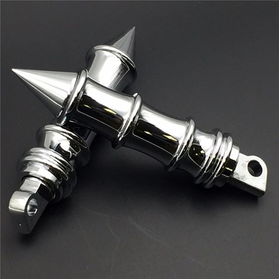 Chrome Bamboo Style Foot Peg Foot for Harley FLSTFB FAT BOY XL883 DYNA FXDF