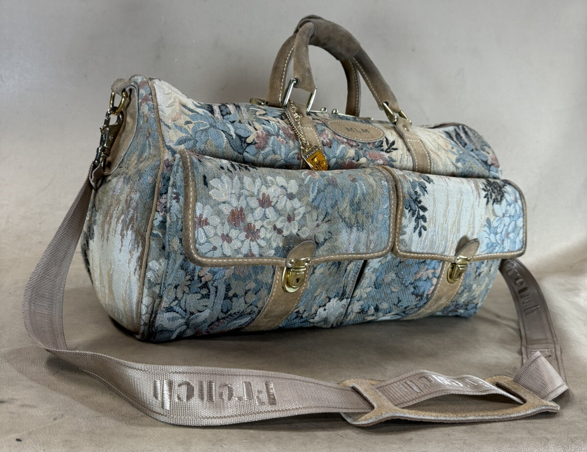 Department store Vintage French Luggage Co Paradise Tapestry & Suede 23