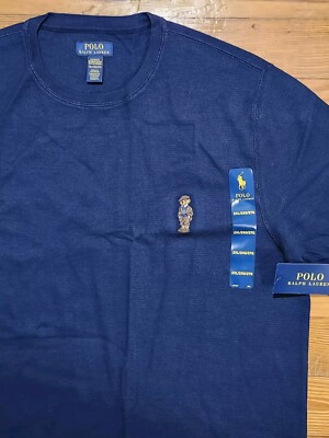 New Polo Bear Ralph Lauren Men's Waffle Knit Thermal CrewNeck T-Shirt SZ  2XL
