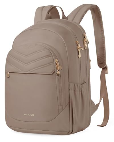 Stylish 15.6 Inch Laptop Backpack for College Women Travel in Champagne