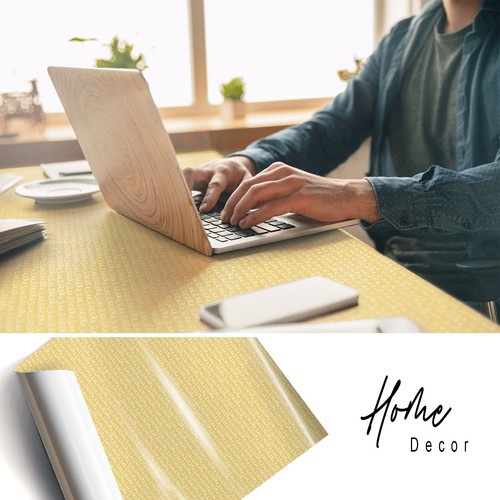 Vinyl Wrap Roll Sticker Furniture Cartoon Vector Background Wave Yellow