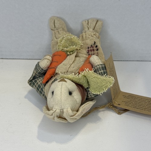 Cranbury Crafts Rabbit Gardening Bunnies Farmer Overalls Carrots Bunny Plush - Picture 3 of 17