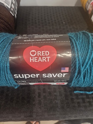 5 Red Heart Super Saver Yarn Orange,Coffee,Teal, Claret,Gold 7oz - Picture 10 of 11