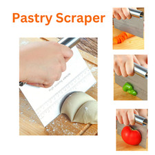 Metal Pastry Scraper Dough Pizza Flour Cutter Stainless Steel Bread Making Tool