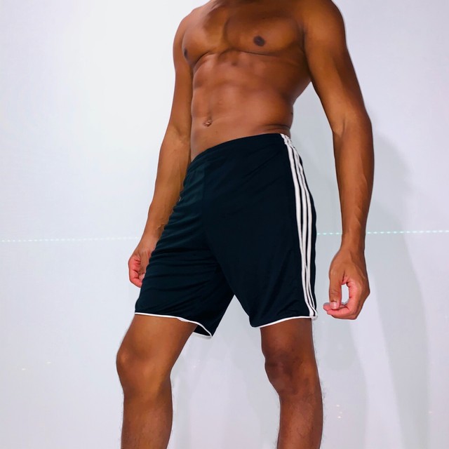 Vintage Rare Adidas Mexico Silky Nylon Soccer Shorts Black Black White