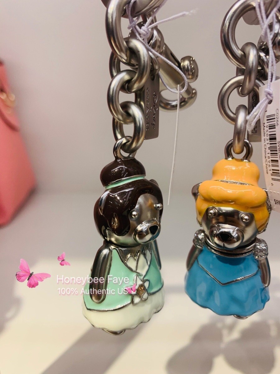 NWT COACH DISNEY PRINCESS BEAR BAG CHARM KEYCHAIN $98 | eBay