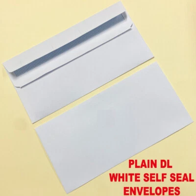DL PLAIN WHITE Self Seal Strong Envelopes 10 20 50 100 200250 500 1000 2000 5000
