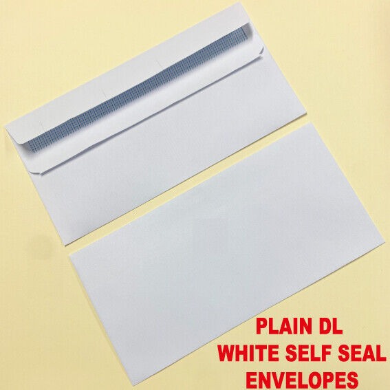 DL PLAIN WHITE Self Seal Strong Envelopes 10 20 50 100 200250 500 1000 2000 5000