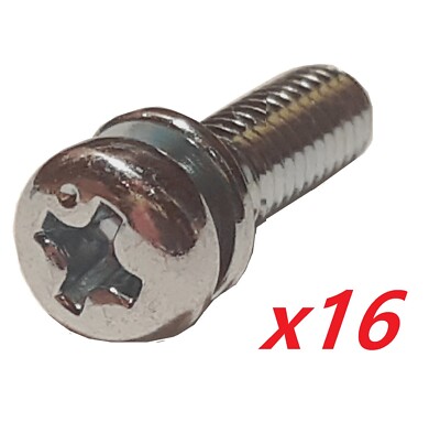 M4 x 10 mm - BZP JIS Philips Schrauben mit Punkten + unverlierbare Unterlegscheiben (16er Pack)