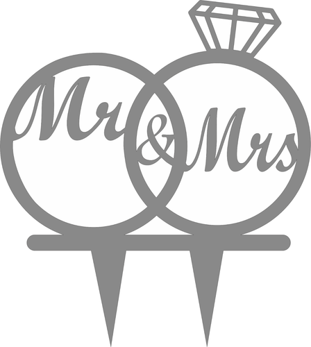 Wedding Cake Topper, Mr and Mrs diamond , Fiance, Fiancee, Mr, Mrs - 第 1/1 張圖片