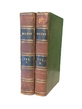 1834 The Poetical Works Of John Milton Paradise Lost 2 Volumes Leather