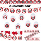 Geburtstag Deko 16.18.30.40.50..65. Set Verkehrsschild Dekoration