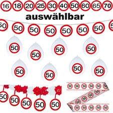 Geburtstag Deko 16.18.30.40.50..65. Set Verkehrsschild Dekoration