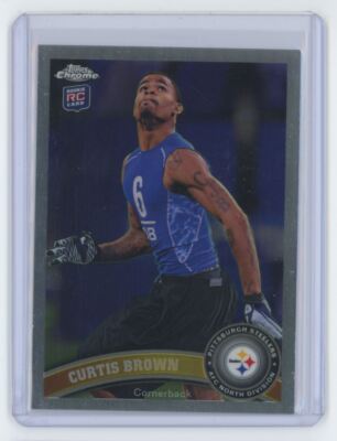 2011 Topps Chrome Refractor Curtis Brown Rookie . Pittsburgh Steelers #46
