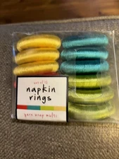 New Vintage 1990's Bed Bath Beyond Set 12 Harvest Fall Yarn Wrapped Napkin Rings