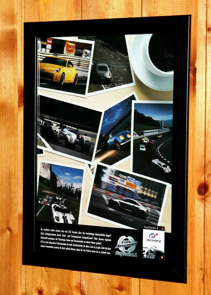 Gran Turismo 4 Rare Werbeblatt Gerahmt / Poster Ad Page Framed PS2 PSP