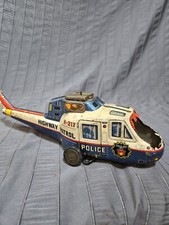 Vintage Battery Op Tin TPS Highway Police Patrol N-317 Helicopter Japan Toy Part