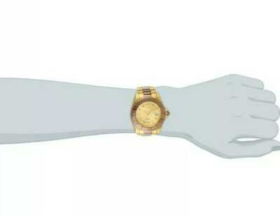 NWT INVICTA ANGEL DIAMOND QUARTZ WATCH GOLD BROWN STAINLESS  display picture 1