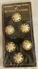 Button Covers Pack of 6 Unopened White & Gold Color Accessory Design Group