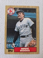 Wade Boggs 1987 Topps Baseball Card  #150 Boston Red Sox  + 2 Free Mystery Cards