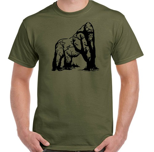 Gorilla T-Shirt Ecology Herren Abstrakt Wild Tier Primat Ökologisch Peta Top - Bild 1 von 25