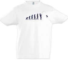Fishing Evolution Jungen T-Shirt Fun Angler Rod and Line Darwin Angeln Angel